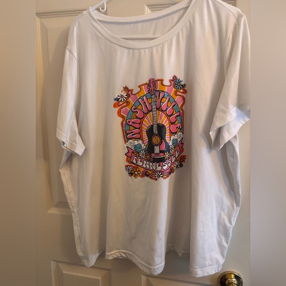SHEIN Tops - SHEIN Curve 3XL White Nashville Graphic Tee